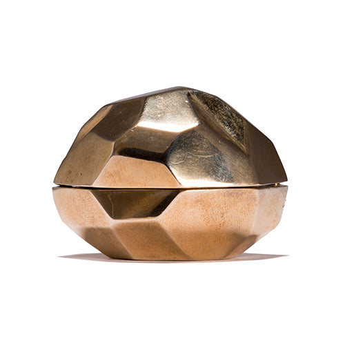 Small faceted and polished bronze box
